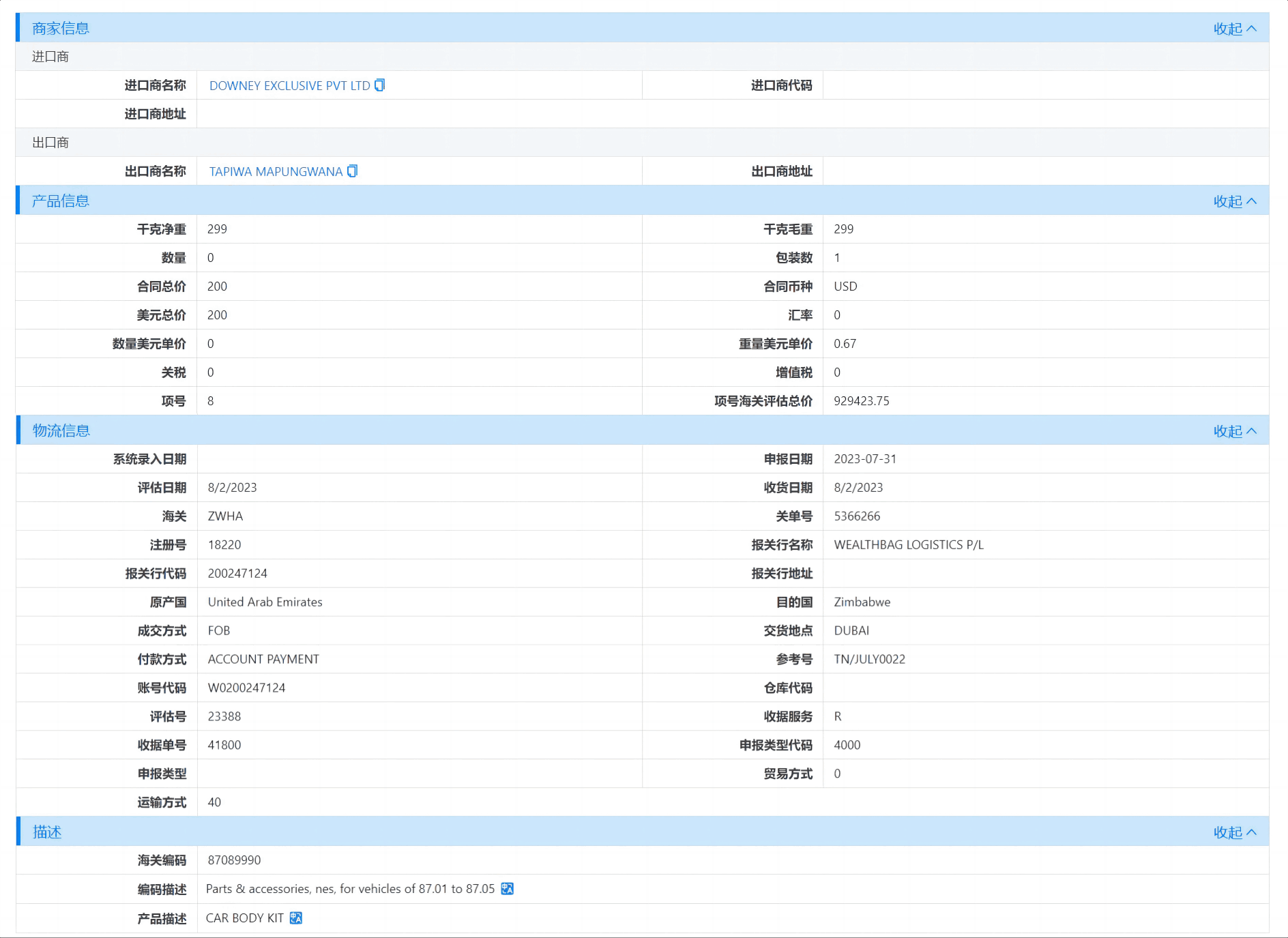 津巴布韦海关数据,海关数据,易币付(中国)海关数据