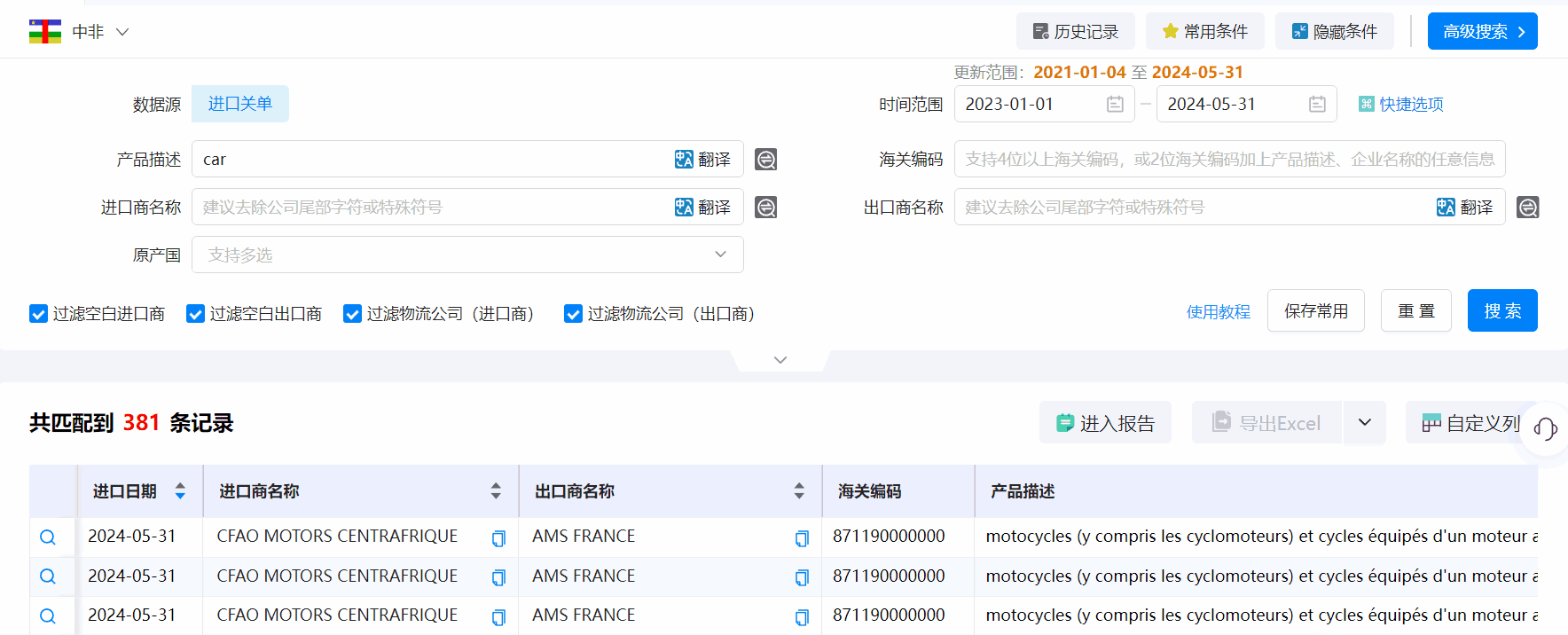 中非海关数据,海关数据,易币付(中国)海关数据