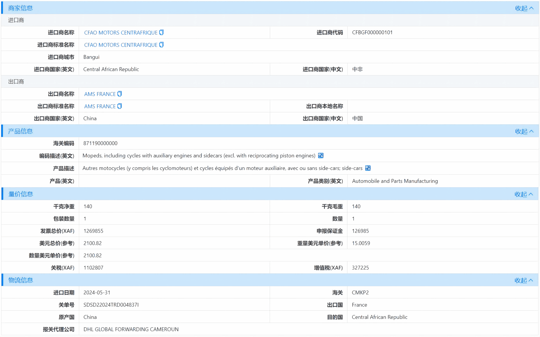 中非海关数据,海关数据,易币付(中国)海关数据