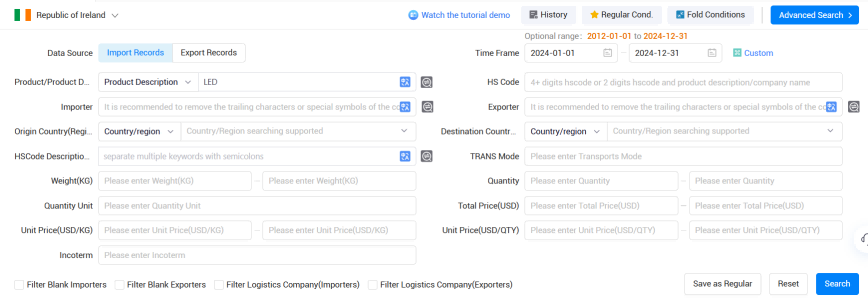 爱尔兰海关数据,海关数据,易币付(中国)海关数据